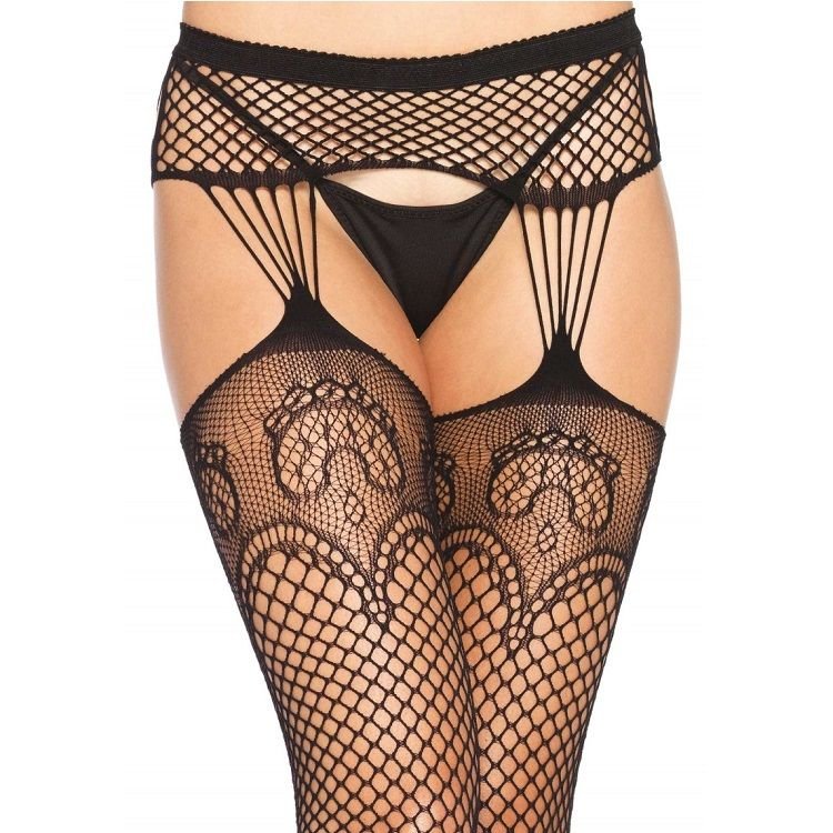 LEG AVENUE - CALZE A RETE CON LINEA REGGER - LEG AVENUE HOSIERY - Intimo per le occasioni speciali | The Game Lingerie