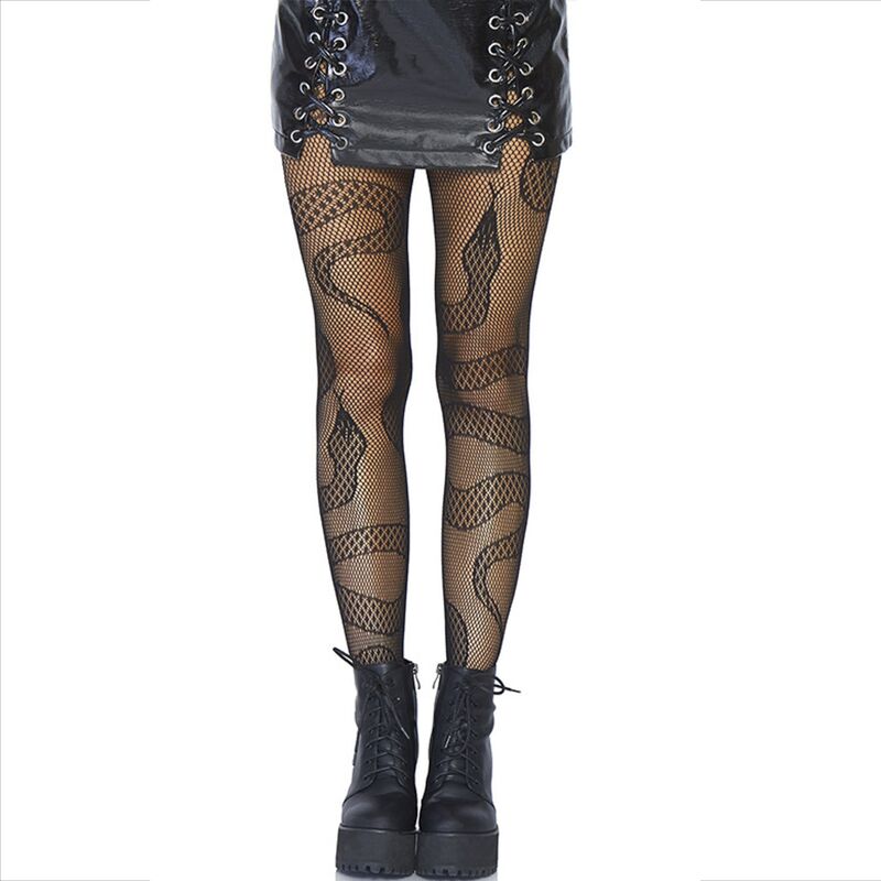 LEG AVENUE - CALZE A RETE SERPENTI NERE - LEG AVENUE HOSIERY - Intimo per le occasioni speciali | The Game Lingerie