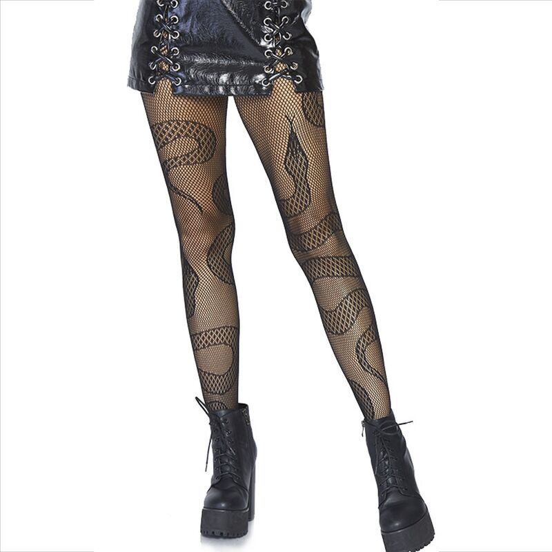 LEG AVENUE - CALZE A RETE SERPENTI NERE - LEG AVENUE HOSIERY - Intimo per le occasioni speciali | The Game Lingerie