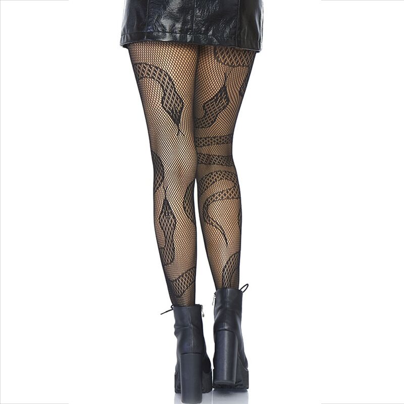 LEG AVENUE - CALZE A RETE SERPENTI NERE - LEG AVENUE HOSIERY - Intimo per le occasioni speciali | The Game Lingerie