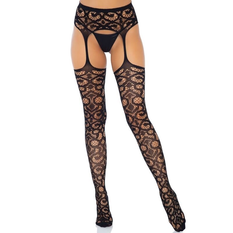 LEG AVENUE - CALZE CON CINTURINO IN PIZZO A SCORRIMENTO TAGLIA UNICA - LEG AVENUE HOSIERY - Intimo per le occasioni speciali | The Game Lingerie