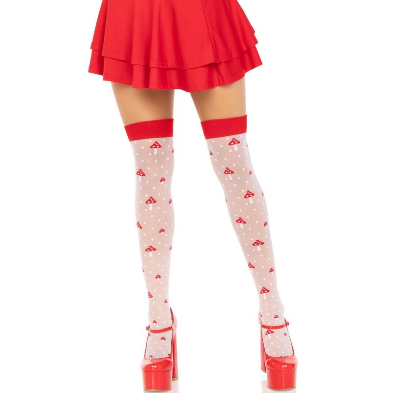 LEG AVENUE - CALZINI A FUNGO ROSSO/BIANCO - LEG AVENUE HOSIERY - Intimo per le occasioni speciali | The Game Lingerie