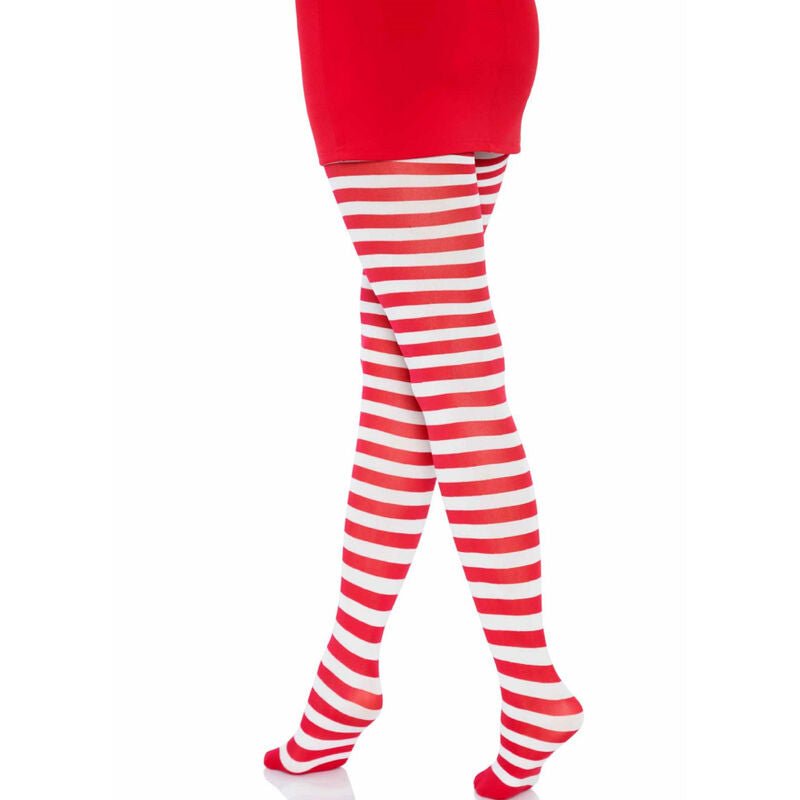 LEG AVENUE - COLLANT A RIGHE BIANCO/ROSSO - LEG AVENUE HOSIERY - Intimo per le occasioni speciali | The Game Lingerie