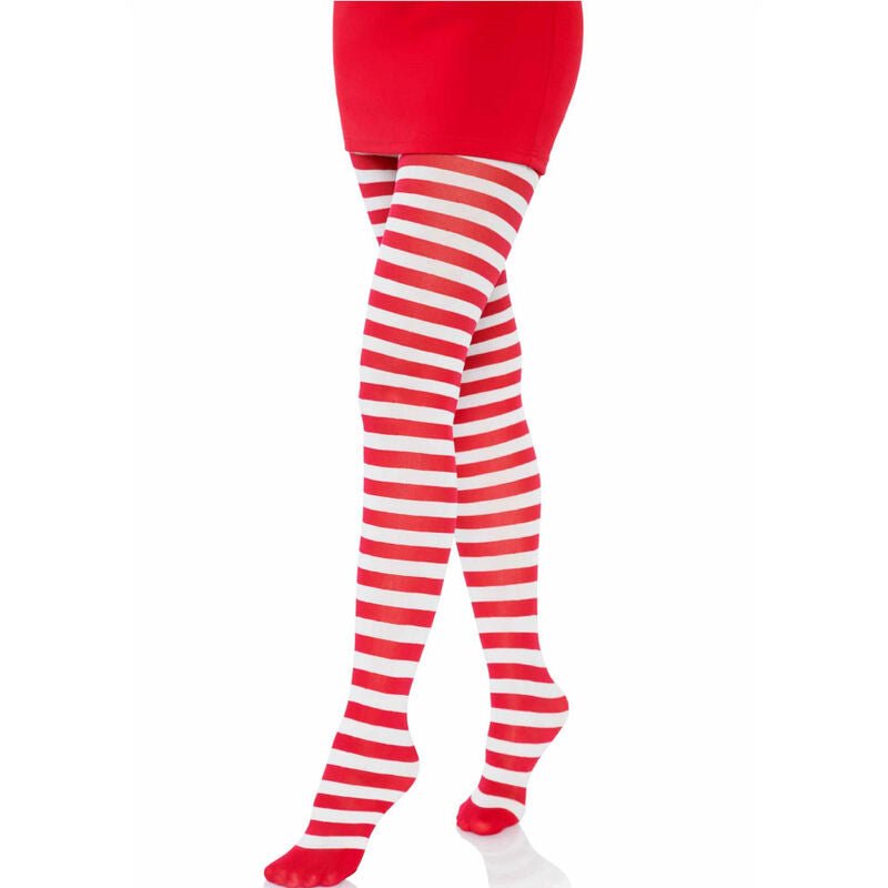 LEG AVENUE - COLLANT A RIGHE BIANCO/ROSSO - LEG AVENUE HOSIERY - Intimo per le occasioni speciali | The Game Lingerie