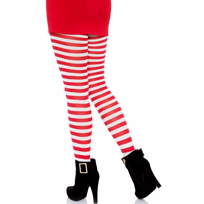 LEG AVENUE - COLLANT A RIGHE BIANCO/ROSSO - LEG AVENUE HOSIERY - Intimo per le occasioni speciali | The Game Lingerie