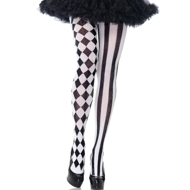 LEG AVENUE - COLLANT ARLECCHINO NERO/BIANCO - LEG AVENUE HOSIERY - Intimo per le occasioni speciali | The Game Lingerie