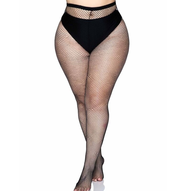 LEG AVENUE - COLLANT CON GAMMA POSTERIORE - NERO TAGLIA PLUS - LEG AVENUE HOSIERY - Intimo per le occasioni speciali | The Game Lingerie