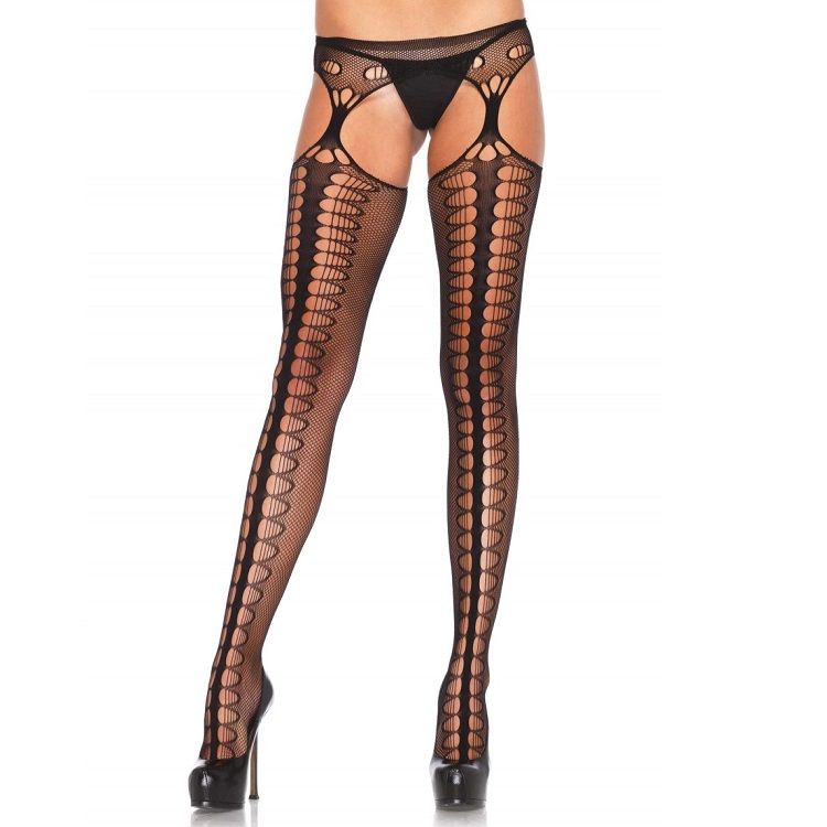 LEG AVENUE - COLLANT CON GIARRETTIERA ESCLUSIVO NERO - LEG AVENUE HOSIERY - Intimo per le occasioni speciali | The Game Lingerie