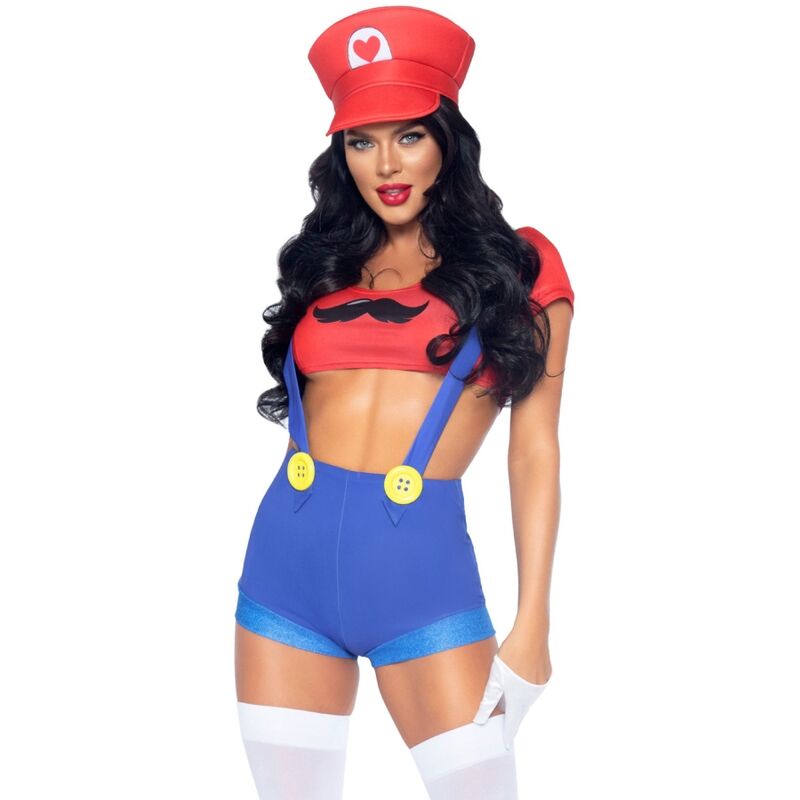 LEG AVENUE - COSTUME SEXY MARIO BROS ROSSO/BLU M - LEG AVENUE COSTUMES - Intimo per le occasioni speciali | The Game Lingerie