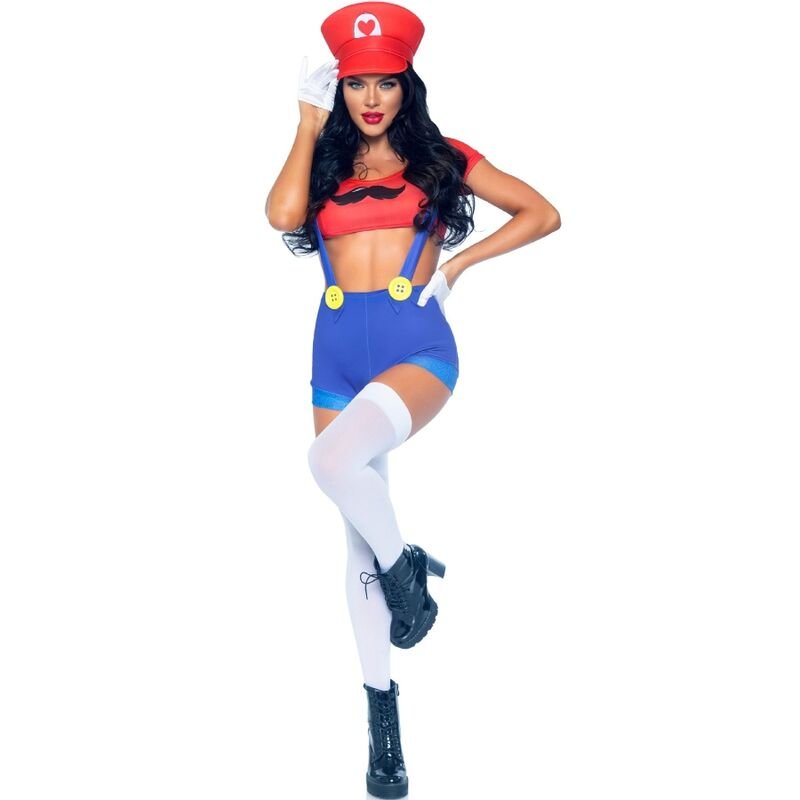 LEG AVENUE - COSTUME SEXY MARIO BROS ROSSO/BLU S - LEG AVENUE COSTUMES - Intimo per le occasioni speciali | The Game Lingerie
