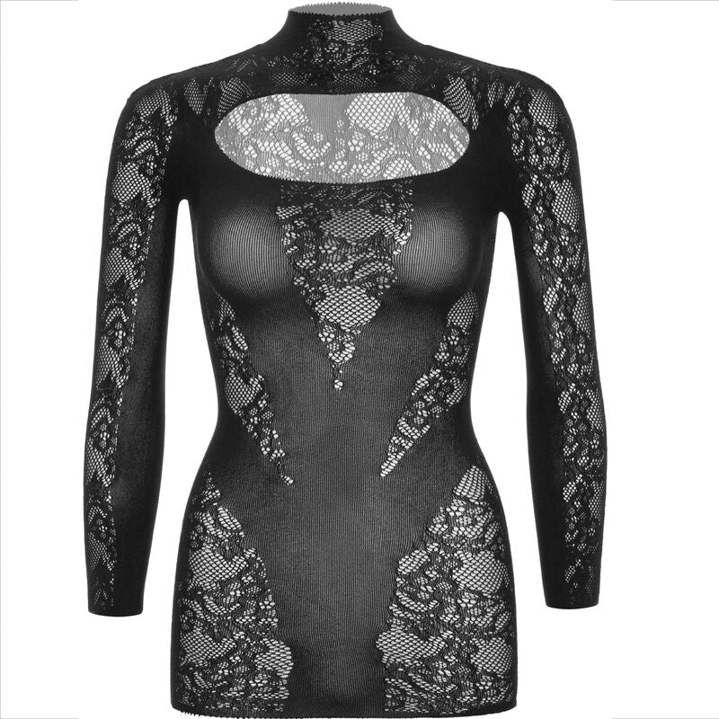 LEG AVENUE - MINI ABITO CON PIZZO MANICA LUNGA NERO - LEG AVENUE DRESSES - Intimo per le occasioni speciali | The Game Lingerie