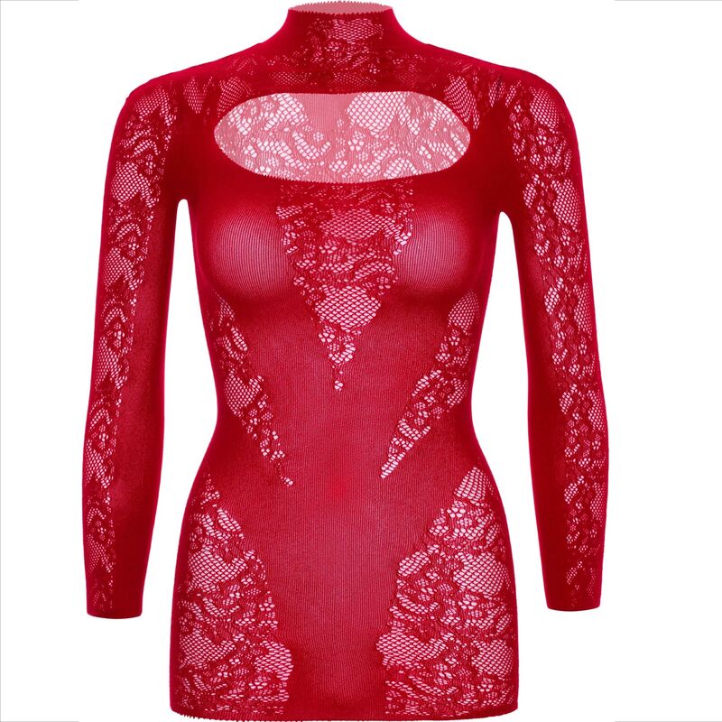 LEG AVENUE - MINI ABITO CON PIZZO MANICA LUNGA ROSSO - LEG AVENUE DRESSES - Intimo per le occasioni speciali | The Game Lingerie