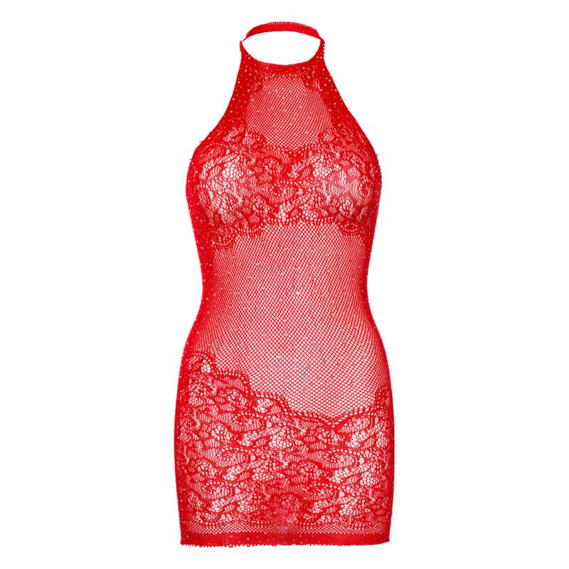 LEG AVENUE - MINI ABITO CON STRASS TAGLIA UNICA - ROSSO - LEG AVENUE DRESSES - Intimo per le occasioni speciali | The Game Lingerie