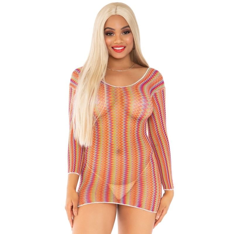 LEG AVENUE - MINI ABITO ZIGZAG MULTICOLORE TAGLIA UNICA - LEG AVENUE DRESSES - Intimo per le occasioni speciali | The Game Lingerie