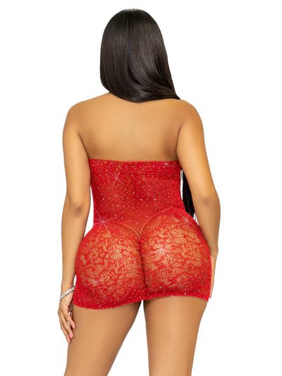 LEG AVENUE - MINIABITO CON STRASS - ROSSO - LEG AVENUE DRESSES - Intimo per le occasioni speciali | The Game Lingerie