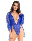 LEG AVENUE - ORSACCHIOTTO E VESTAGLIA BLU S - LEG AVENUE TEDDIES - Intimo per le occasioni speciali | The Game Lingerie