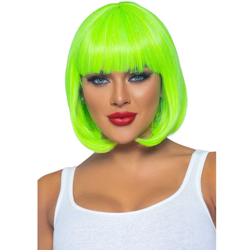 LEG AVENUE - PARRUCCA BOB FLUORESCENTE VERDE NEON - LEG AVENUE ACCESSORIES - Intimo per le occasioni speciali | The Game Lingerie