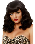 LEG AVENUE - PARRUCCA RETRO RICCIA CON FRANGIA NERA LUMINISCENTE - LEG AVENUE ACCESSORIES - Intimo per le occasioni speciali | The Game Lingerie