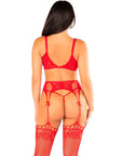 LEG AVENUE - REGGISENO + PERIZOMA + CALZE ROSSO TAGLIA UNICA - LEG AVENUE DRESSES - Intimo per le occasioni speciali | The Game Lingerie
