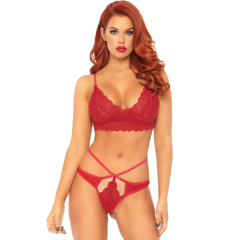 LEG AVENUE - SET 2 PEZZI BRALETTE E PERIZOMA IN PIZZO M/L - LEG AVENUE SETS - Intimo per le occasioni speciali | The Game Lingerie