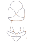 LEG AVENUE - SET POLSINI REGGISENO E PERIZOMA CON PERLE - LEG AVENUE KINK - Intimo per le occasioni speciali | The Game Lingerie