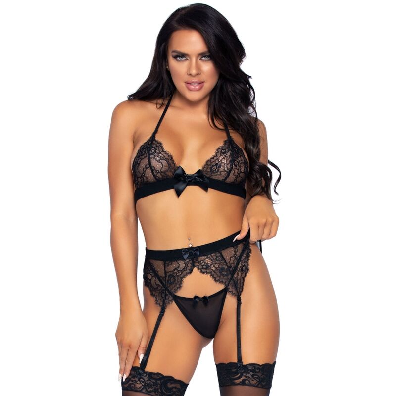 LEG AVENUE - SET TRE PEZZI LEG AVENUE - TOP, REGGISTREE E PERING - LEG AVENUE SETS - Intimo per le occasioni speciali | The Game Lingerie