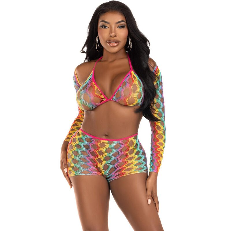 LEG AVENUE - SET TRE PEZZI MULTICOLORE - LEG AVENUE SETS - Intimo per le occasioni speciali | The Game Lingerie