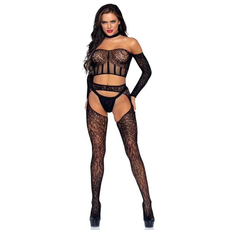 LEG AVENUE - SET TRE PEZZI TAGLIA UNICA GOTICO - LEG AVENUE BODYSTOCKINGS - Intimo per le occasioni speciali | The Game Lingerie