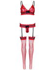 LEG AVENUE - SET TRE PEZZI TAGLIA UNICA - ROSSO - LEG AVENUE SETS - Intimo per le occasioni speciali | The Game Lingerie