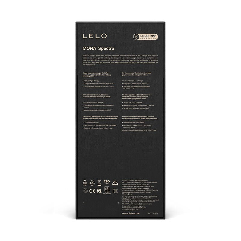 LELO - MONA SPECTRA MASSAGGIATORE INTIMO A LUCE ROSSA RICARICABILE E CONTROLLABILE TRAMITE APP - LELO - Intimo per le occasioni speciali | The Game Lingerie