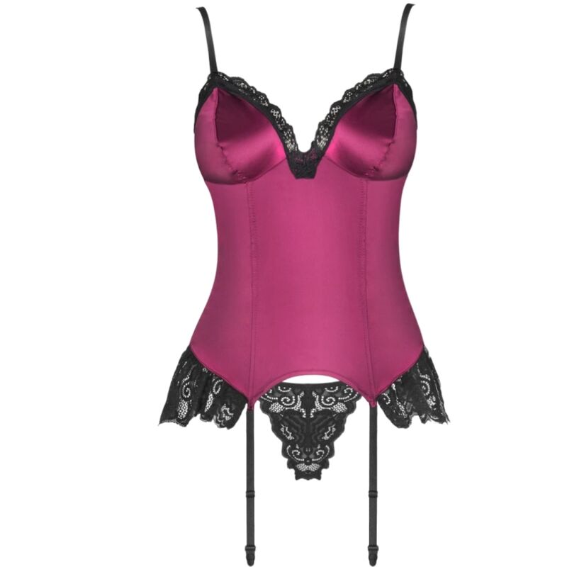 LIVCO CORSETTI FASHION - AGRAFENA CF 90436 CORSETTO + PERIZOMA BORDEAUX L/XL - LIVCO CORSETTI SETS - Intimo per le occasioni speciali | The Game Lingerie