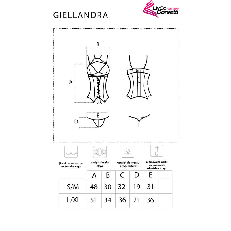 LIVCO CORSETTI FASHION - COLLEZIONE GIELLANDRA FOR THE SENSES CORSETTO + PANTY NERO - LIVCO CORSETTI SETS - Intimo per le occasioni speciali | The Game Lingerie