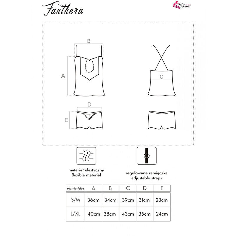 LIVCO CORSETTI FASHION - FANTHERA LC 90561 CAMICIA + PANTALONCINO BLU L/XL - LIVCO CORSETTI SETS - Intimo per le occasioni speciali | The Game Lingerie