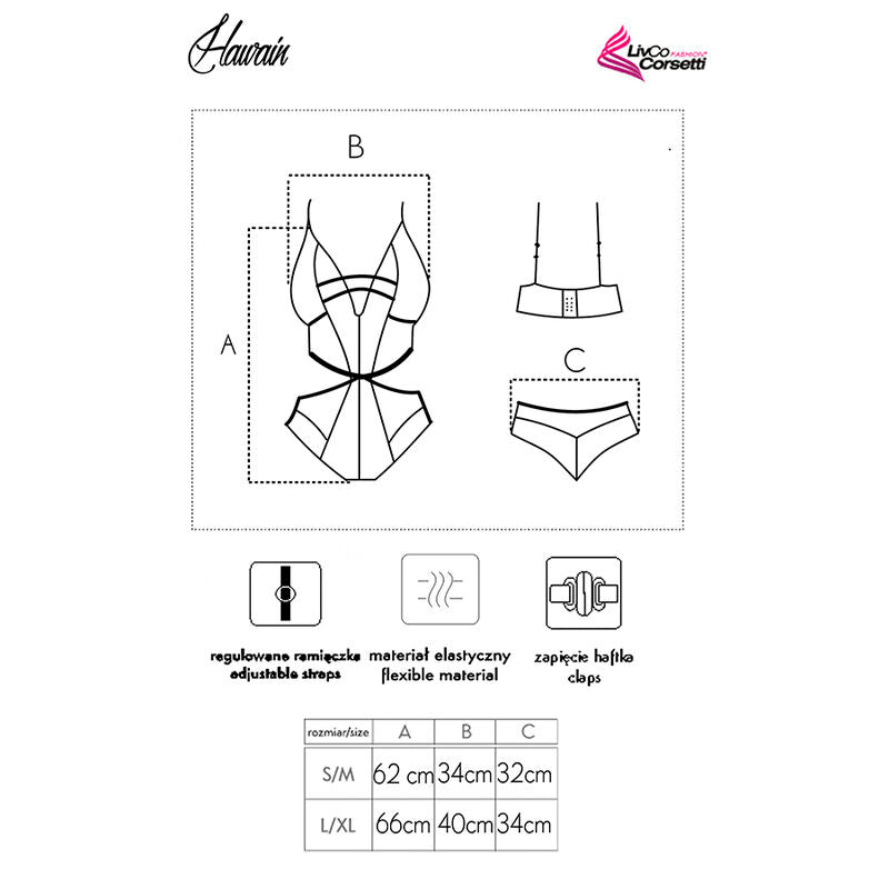 LIVCO CORSETTI FASHION - HAWAIN LC 90665 BODY NERO - LIVCO CORSETTI BODIES - Intimo per le occasioni speciali | The Game Lingerie