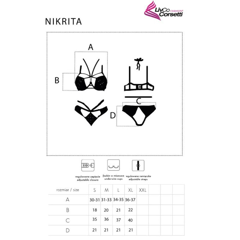 LIVCO CORSETTI FASHION - MELISENDA CF 1709 ACCAPPATOIO + CAMICIA + PERIZOMA NERO S - LIVCO CORSETTI SETS - Intimo per le occasioni speciali | The Game Lingerie