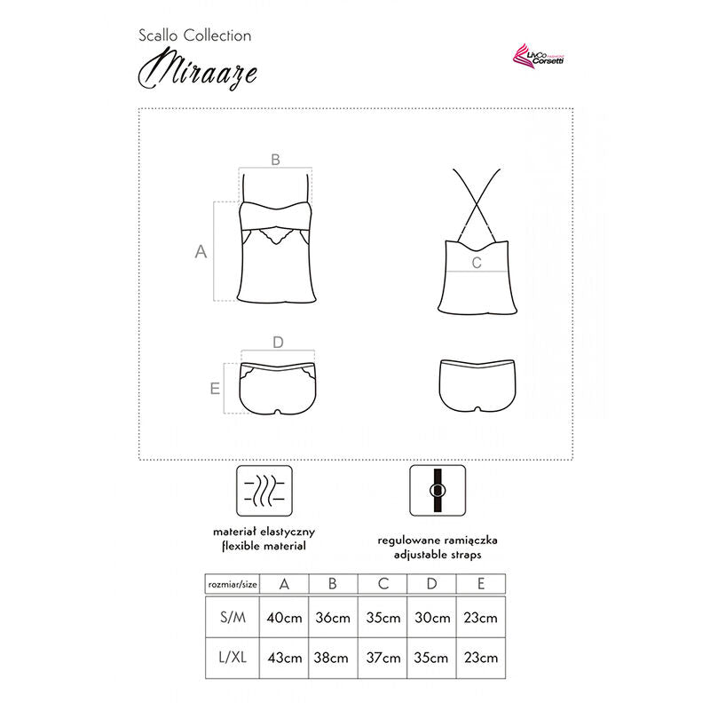 LIVCO CORSETTI FASHION - MIRAAZE LC 90567 CAMICIA + PANTALONCINO NERO L/XL - LIVCO CORSETTI SETS - Intimo per le occasioni speciali | The Game Lingerie