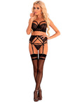 LIVCO CORSETTI FASHION - MORIDAM LC 90552 REGGISENO + REGGISENO + SLIP NEGRO L/XL - LIVCO CORSETTI SETS - Intimo per le occasioni speciali | The Game Lingerie