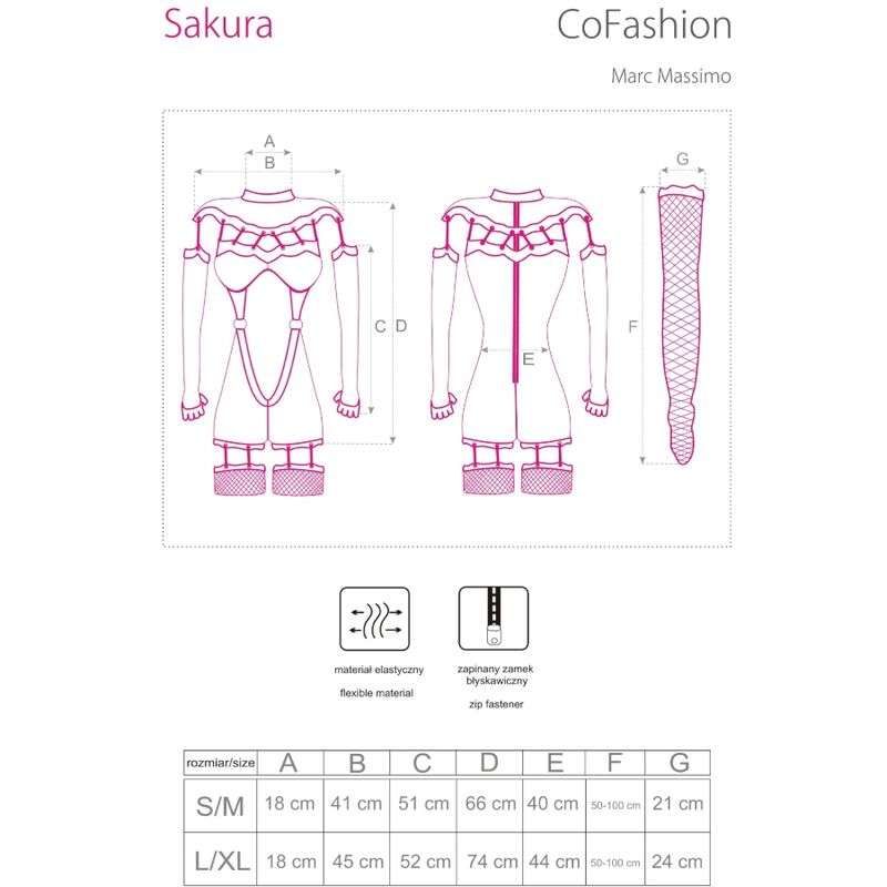LIVCO CORSETTI FASHION - SAKURA CF 90357 TUTA + GUANTI LUNGHI + CINTURA REGGICALZE NERA L/XL - LIVCO CORSETTI SETS - Intimo per le occasioni speciali | The Game Lingerie