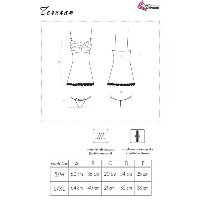 LIVCO CORSETTI FASHION - SET ZERUNAM BABYDOLL + PERIZOMA NERO - LIVCO CORSETTI SETS - Intimo per le occasioni speciali | The Game Lingerie