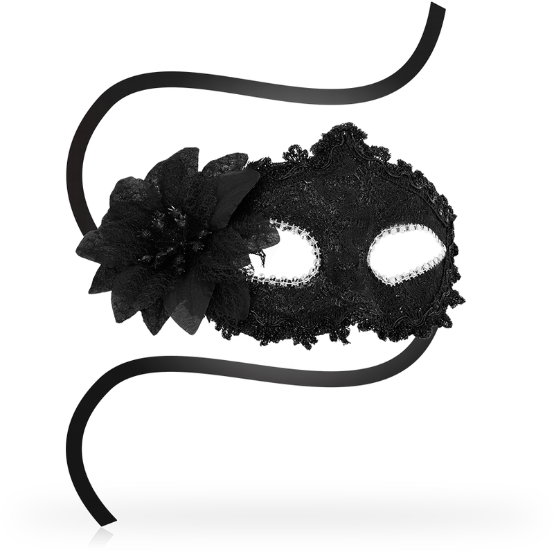 MASCHERA ANTIZAZ STILE VENEZIANO FIORE LATERALE - NERA - OHMAMA - OHMAMA MASKS - Intimo per le occasioni speciali | The Game Lingerie