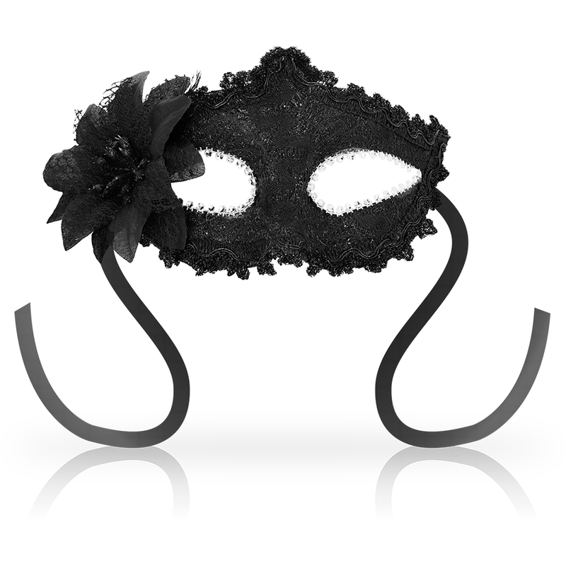 MASCHERA ANTIZAZ STILE VENEZIANO FIORE LATERALE - NERA - OHMAMA - OHMAMA MASKS - Intimo per le occasioni speciali | The Game Lingerie