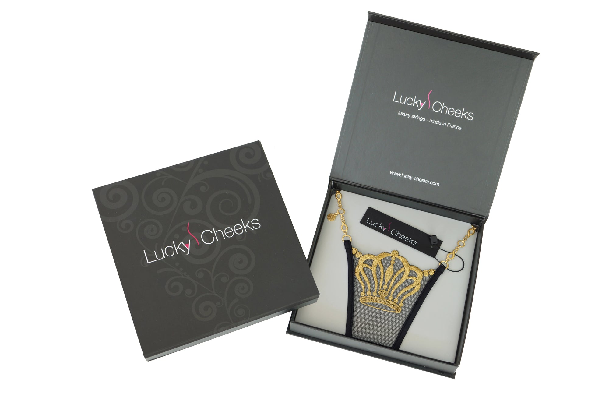 Mini perizoma G - String - Queen of Love Black Edition - Lucky Cheeks - The Game Lingerie