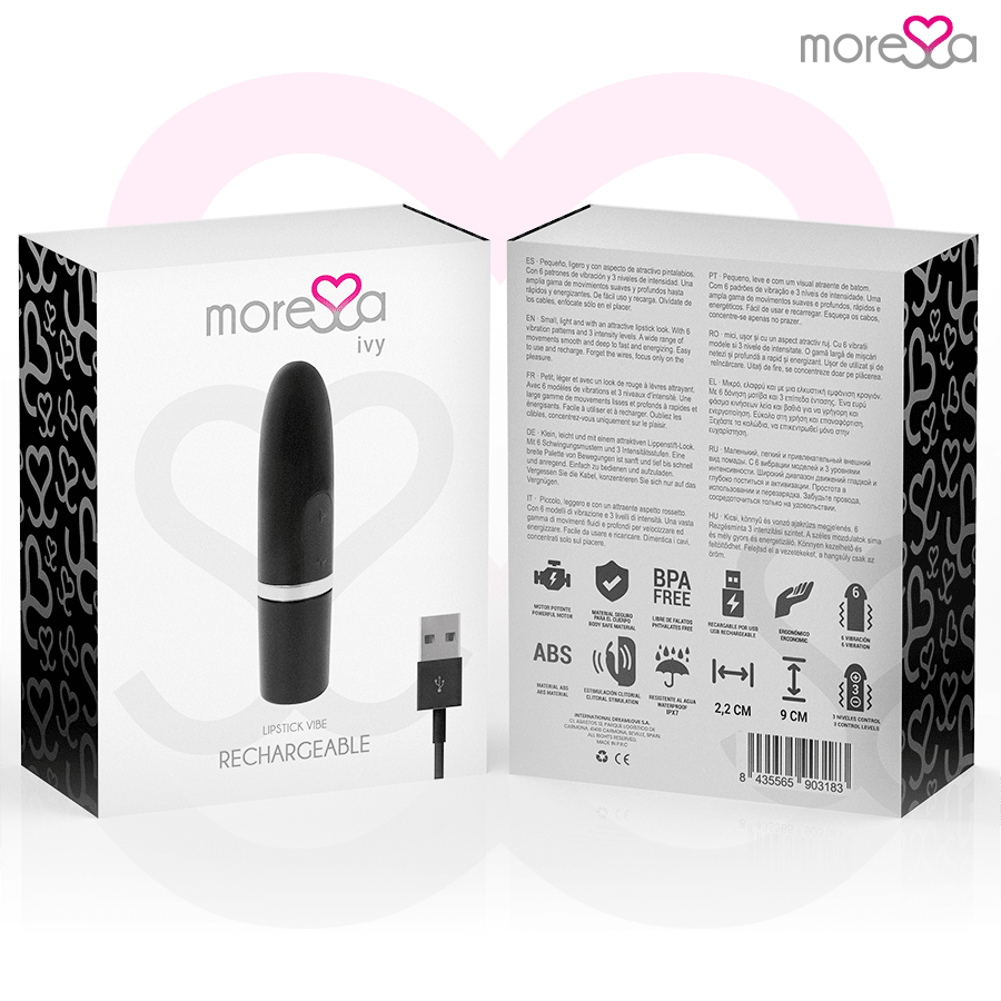 MORESSA - IVY VIBRATORE STIMOLATORE DA VIAGGIO NERO - MORESSA - Intimo per le occasioni speciali | The Game Lingerie