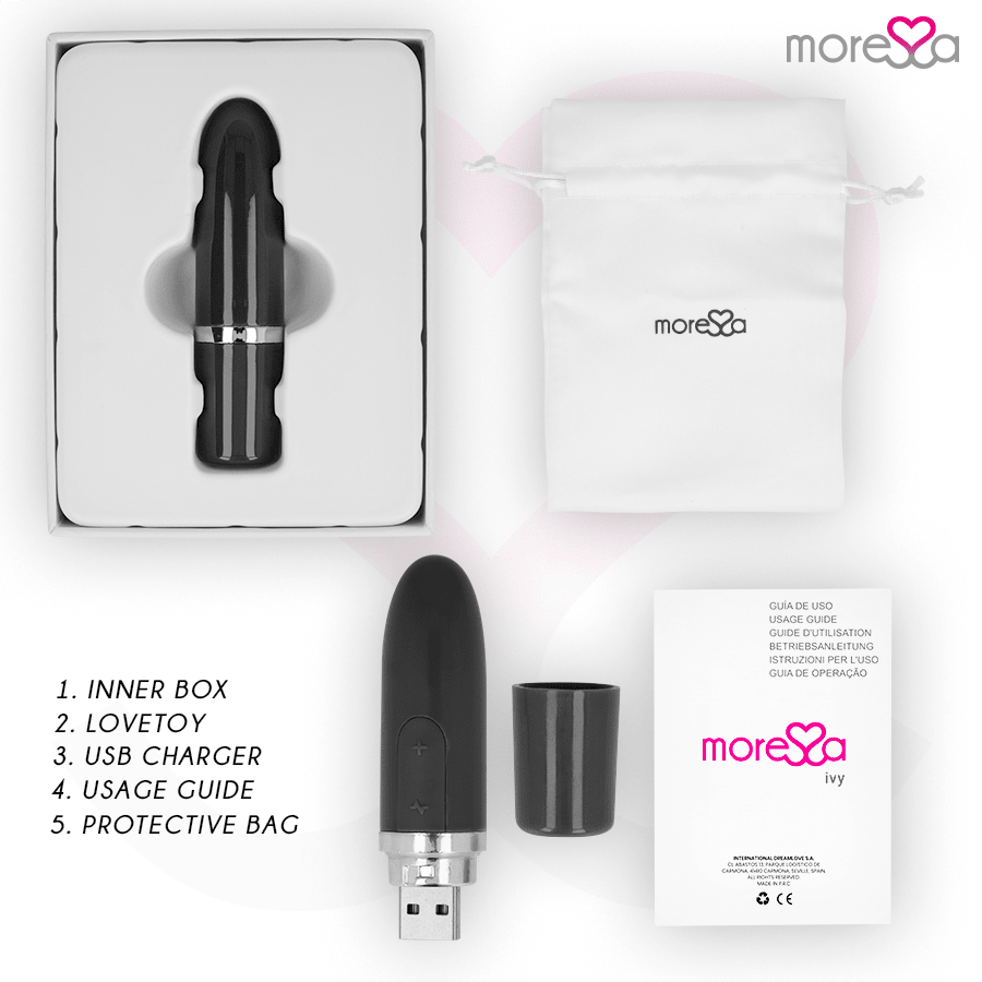 MORESSA - IVY VIBRATORE STIMOLATORE DA VIAGGIO NERO - MORESSA - Intimo per le occasioni speciali | The Game Lingerie
