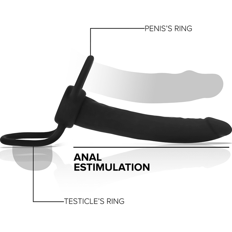 MYTHOLOGY - DILDO COBI ONYX CON ANELLO PER DOPPIA PENETRAZIONE 13 CM IN SILICONE - MYTHOLOGY FANTASY DILDO - Intimo per le occasioni speciali | The Game Lingerie