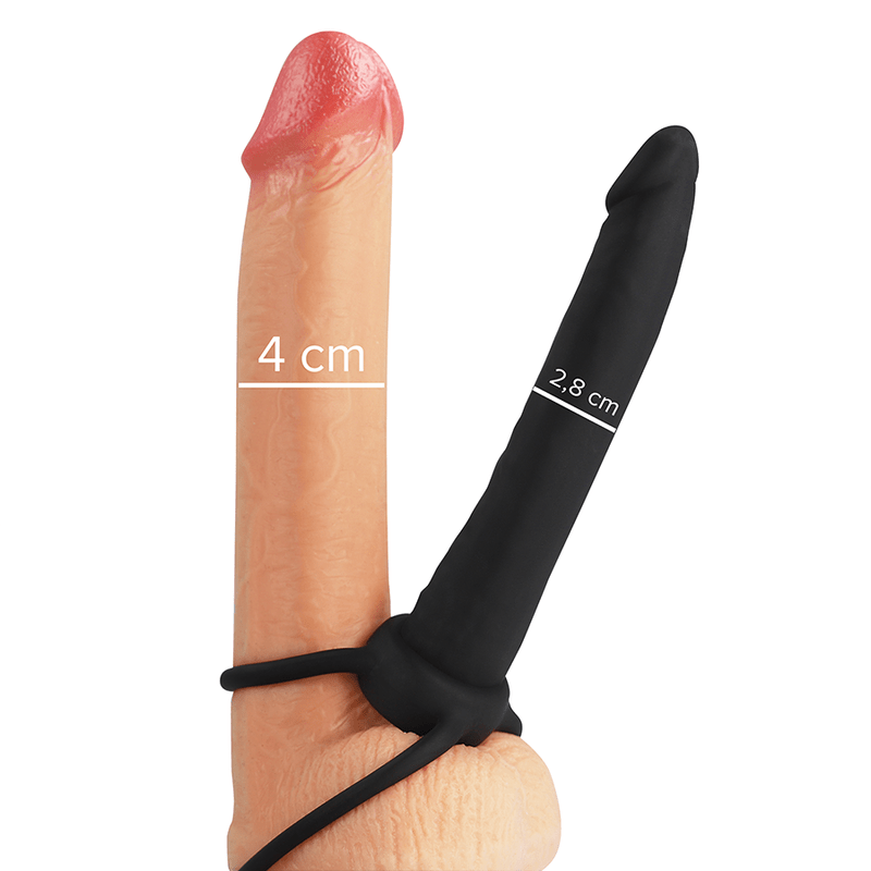 MYTHOLOGY - DILDO COBI ONYX CON ANELLO PER DOPPIA PENETRAZIONE 13 CM IN SILICONE - MYTHOLOGY FANTASY DILDO - Intimo per le occasioni speciali | The Game Lingerie