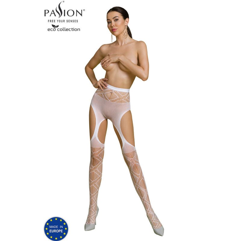 PASSION - COLLEZIONE ECO BODYSTOCKING ECO S005 BIANCO - PASSION WOMAN GARTER & STOCK - Intimo per le occasioni speciali | The Game Lingerie