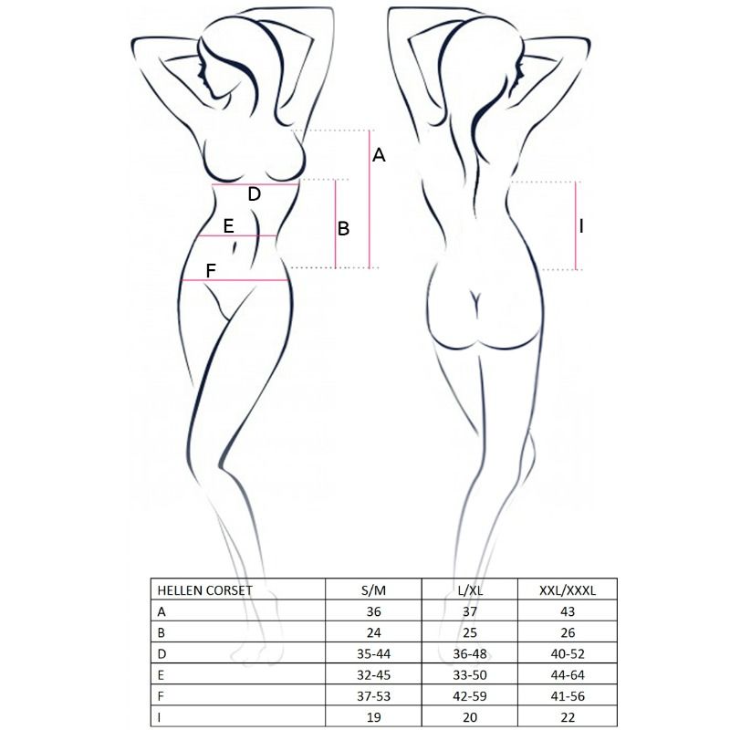 PASSION - DONNA CORSETTO HELLEN NERO TAGLIA S/M - PASSION WOMAN CORSETS - Intimo per le occasioni speciali | The Game Lingerie