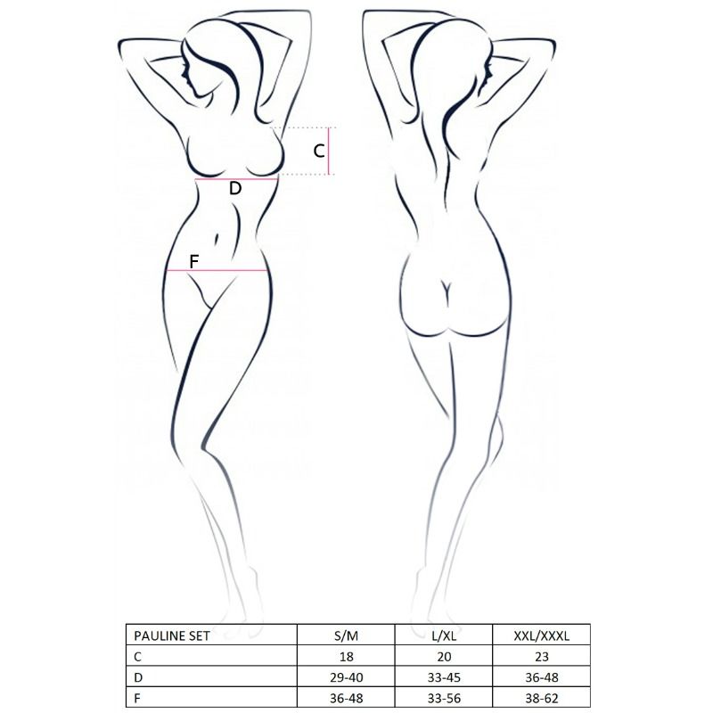 PASSION - DONNA PAULINE SET 3 PEZZI TAGLIA S/M - PASSION WOMAN SETS - Intimo per le occasioni speciali | The Game Lingerie