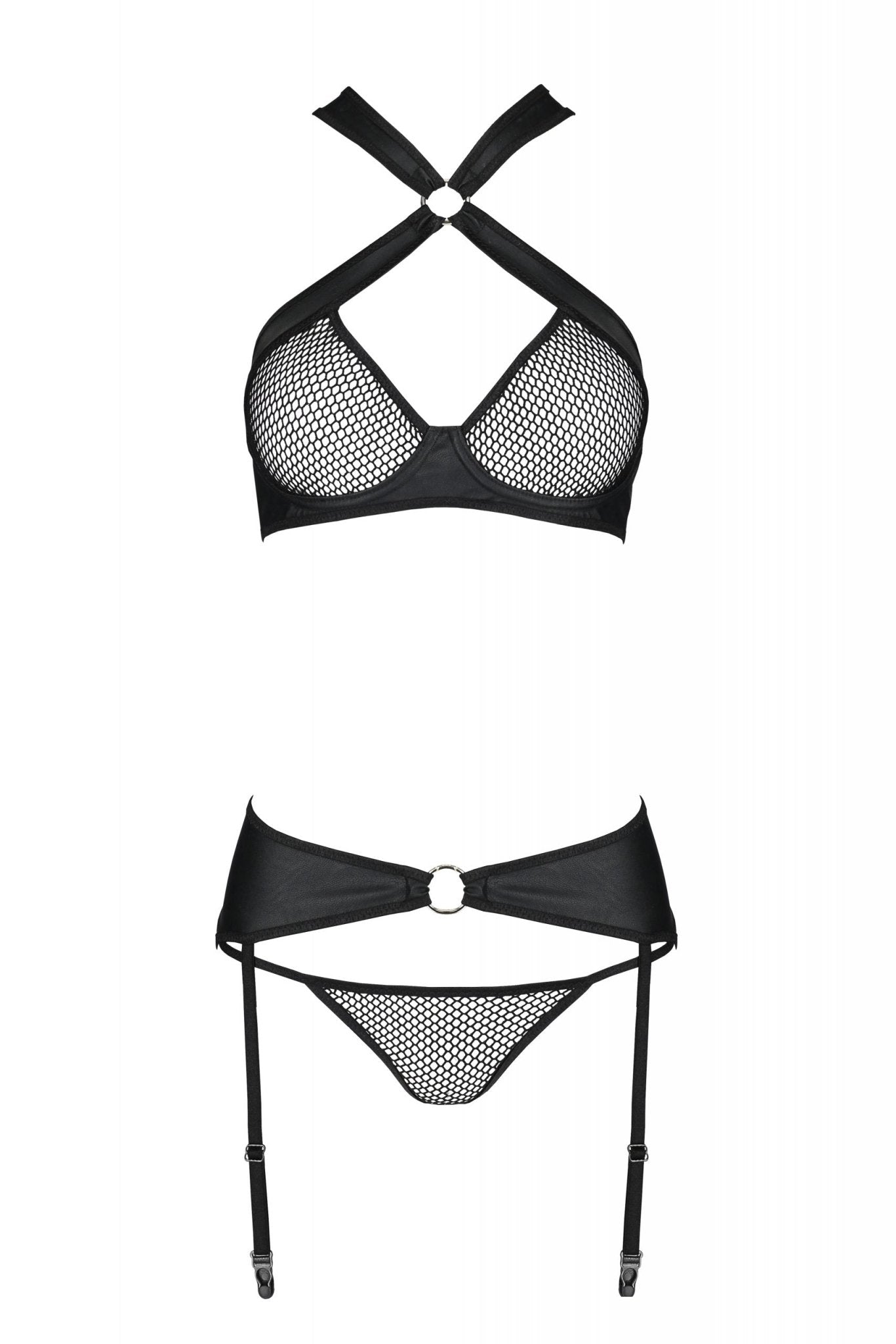 PASSION - SET AMANDA IN PELLE ECOLOGICA - PASSION WOMAN SETS - Intimo per le occasioni speciali | The Game Lingerie